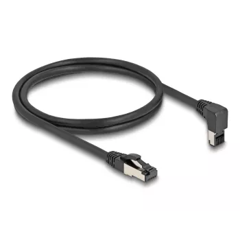 Tīkla kabelis DeLOCK RJ45 Cat.8.1 90° uz leju leņķī / taisns 2 m melns