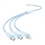USB 2.0 A uz 3-in-1 3A kabelis Vention CTPLG 1,5 m zils – dati un uzlāde
