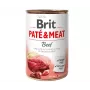 Mitrā suņu barība Brit Paté & Meat with Beef 400 g — pieaugušiem suņiem paredzēta mitrā barība, 400 g bundža, 75% mitruma, 11% olbaltumvielu, bez lipekļa un laktozes