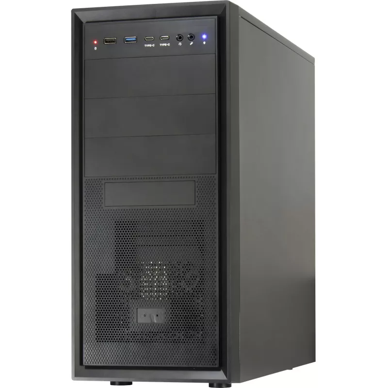 Datora korpuss Inter-Tech ATX IT-8862 Plaid, melnā krāsā