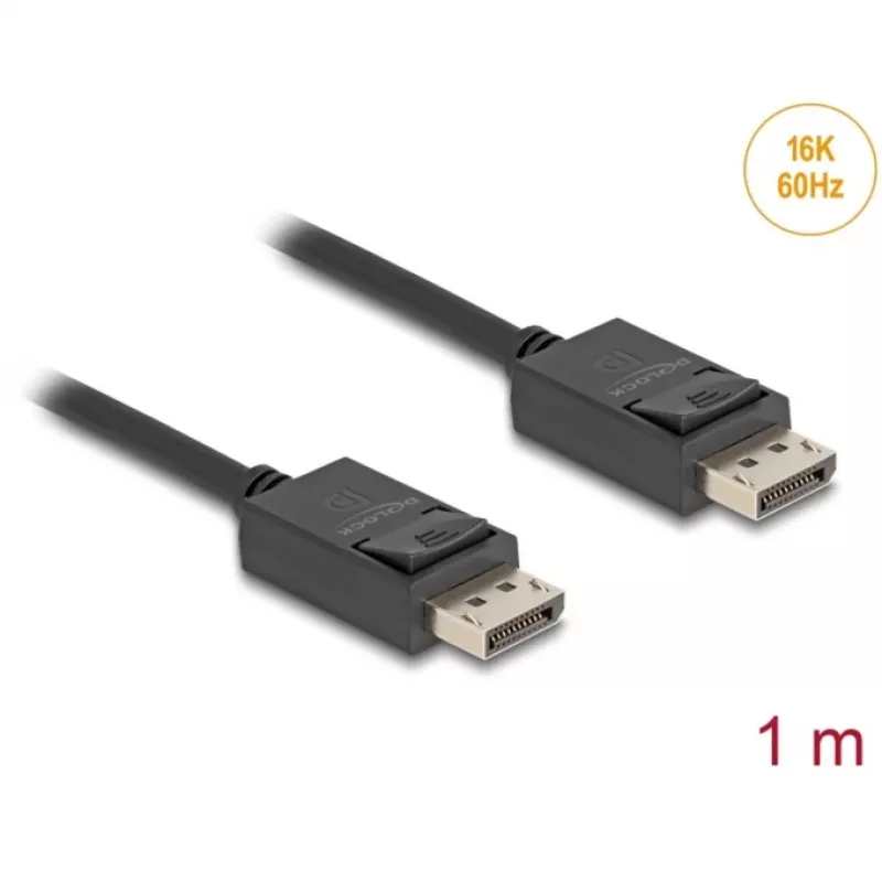 DisplayPort kabelis DeLOCK 81174 1 m melns DisplayPort–DisplayPort