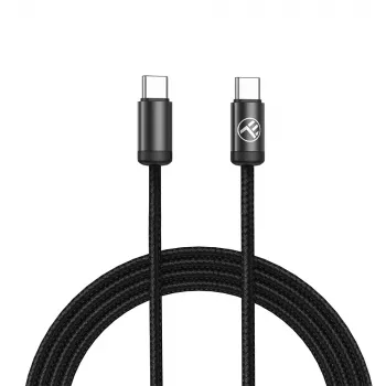 USB-C kabelis Tellur TLL155801 240W 2m melns – USB-C uz USB-C uzlādes un datu kabelis