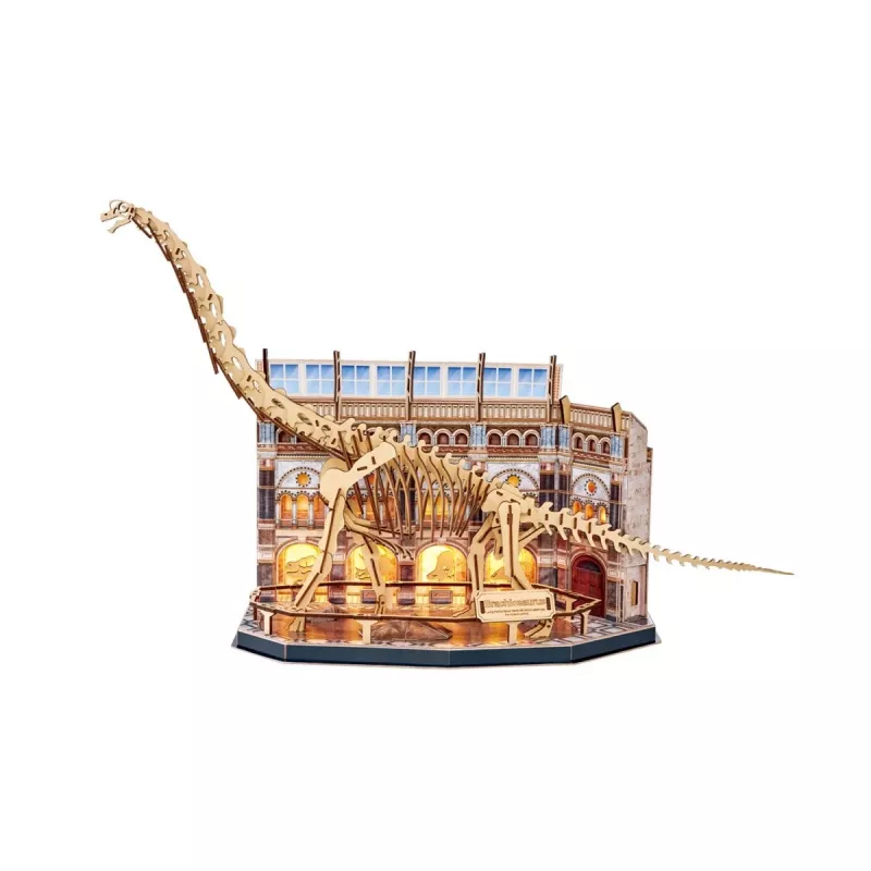 3D LED Puzzle Dante CubicFun NatMus Brachiosaurus 05447 – izglītojošs saliekamais modelis ar LED gaismu