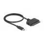 DeLOCK 63803 kabeļa savienotāju adapteris USB C 22 kontaktu SATA Melns 0.5m