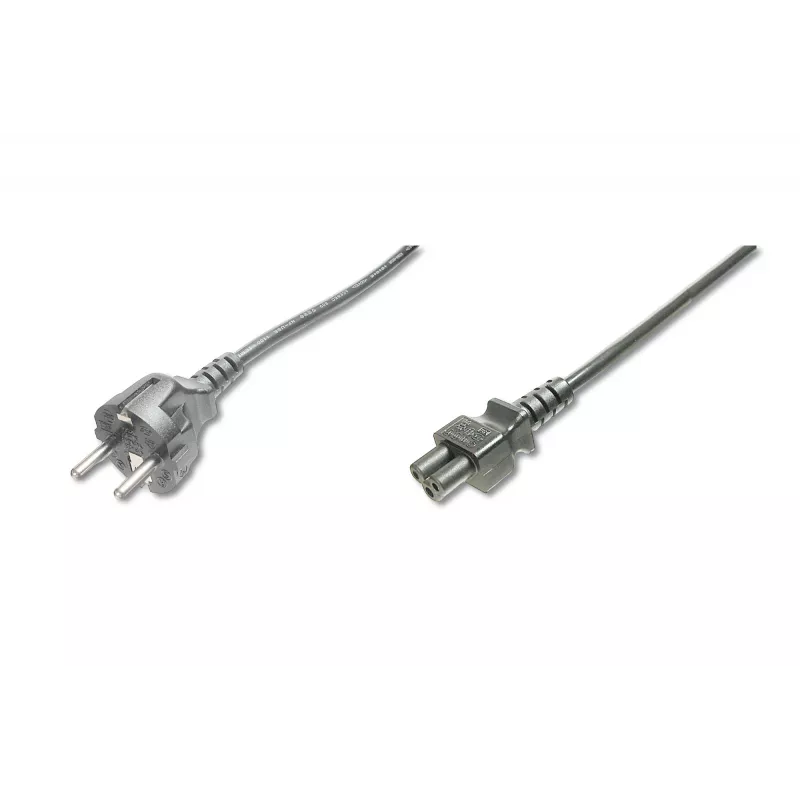 Assmann strāvas vads, Schuko - C5, kontaktdakša/kontaktligzda, 1,8 m, H05VV-F3G 0,75 mm², melns (AK-440103-018-S)
