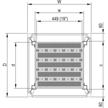 SCHROFF 19\-Rack plaukts, stacionārs, 75 kg - 19\FACHB.STAT.600B 900T 7021 (22117844)