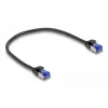 Tīkla kabelis DeLOCK RJ45 Cat.6A S/FTP plāns 0,25 m melns