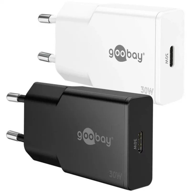 USB-C PD GaN ātrais lādētājs plāns (30 W) (balts)
