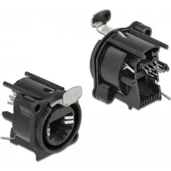 DeLOCK D tipa modulis RJ45 ligzda lodēšanas savienojumam Melna Sievišķā 25 mm