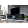 Cama TV skapis QIU 200 MDF melns glancēts/melns glancēts