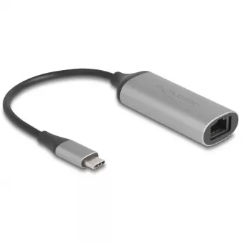DeLOCK 81570 kabeļa savienotājpārejas adapteris USB Type-C RJ-45 0,15m antracīts