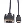ROLINE adaptera kabelis HDMI uz DVI-D (Single Link) - 1,5 m - Melns (11.04.5516)