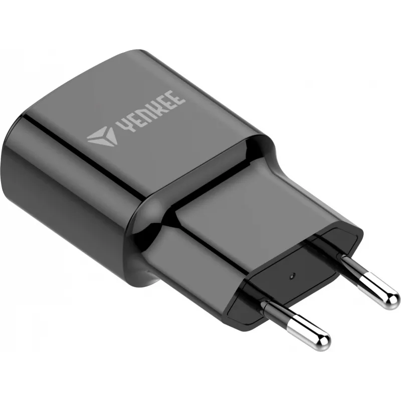 Tīkla USB-A lādētājs YENKEE YAC 2013BK — 12W, 2.4A izeja
