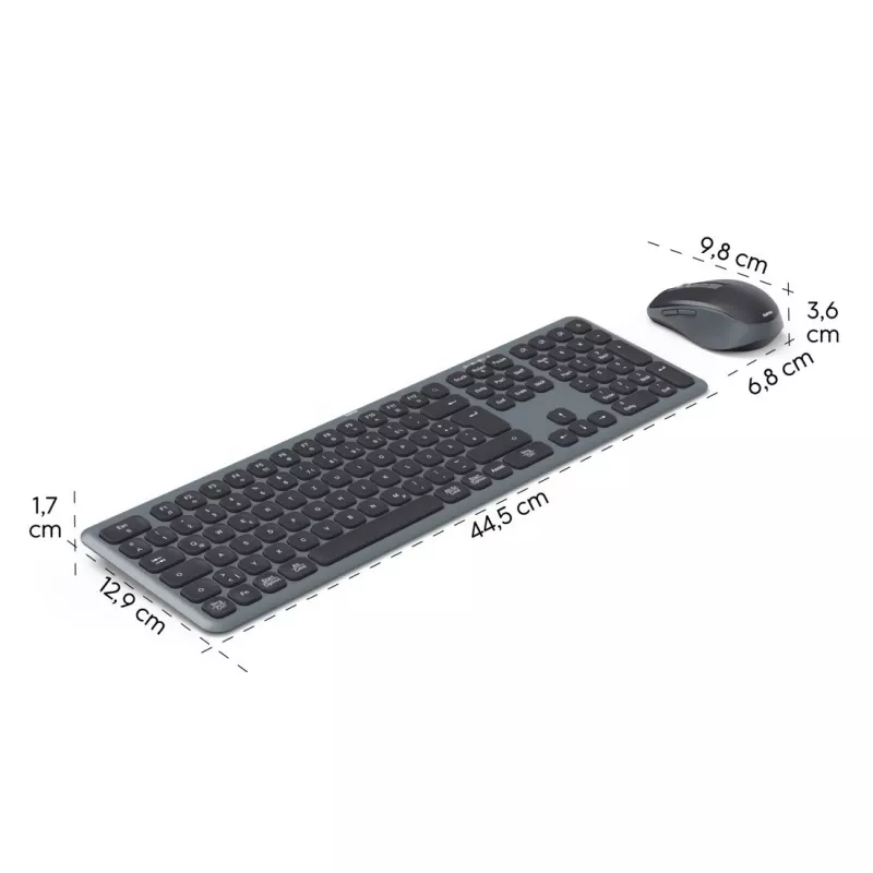 Daudzaparatūras tastatūras un peles komplekts melns