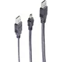 USB kabelis ShiverPeaks BS77151 1m 2x USB A Mini-USB B Melns