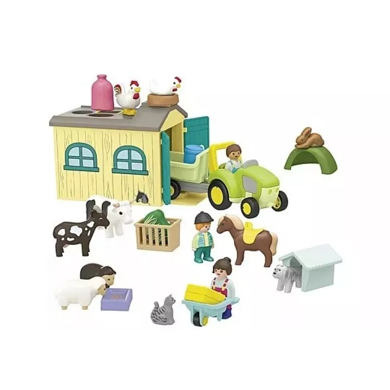 Figūriņu komplekts Farm Adventure ar traktoru, piekabi un dzīvniekiem