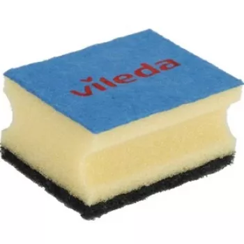 Sponge VILEDA Rectangular Fiber, hand-wash, dzeltena/Melns/blue, pack of 3