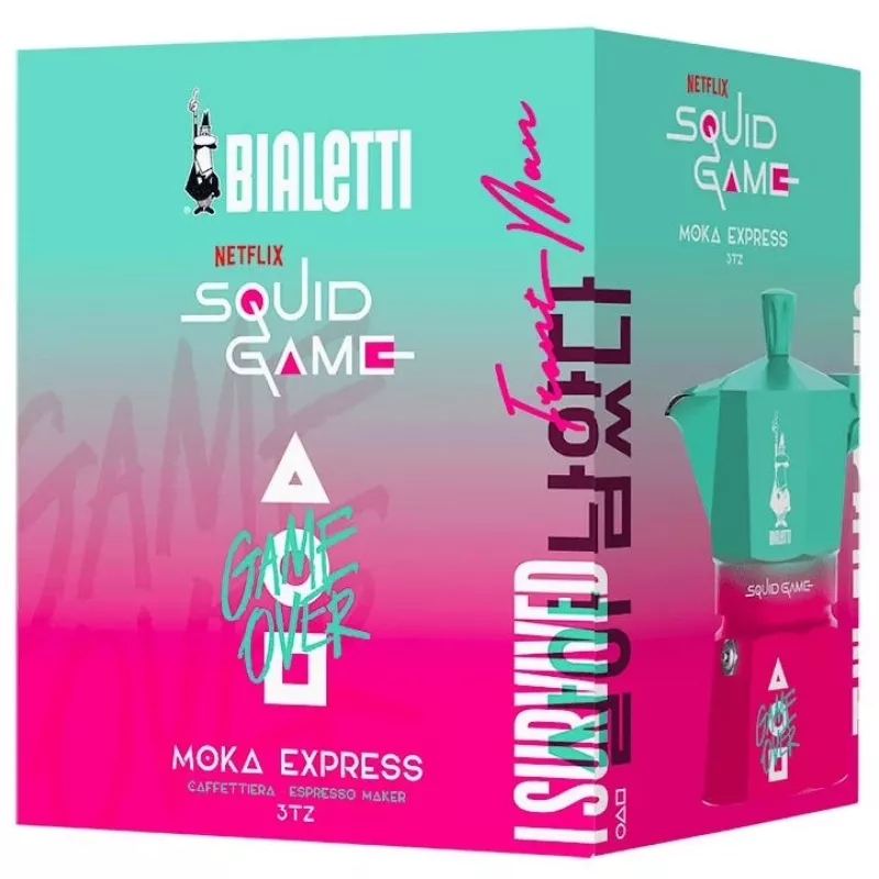 Moka katliņš Bialetti Squid Game zils rozā alumīnijs