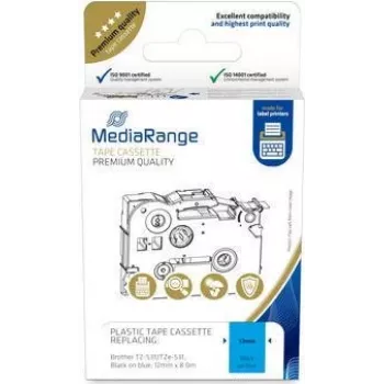 MediaRange plastmasas lentes kasete MRBTZ531 12mm 8m melns uz zila