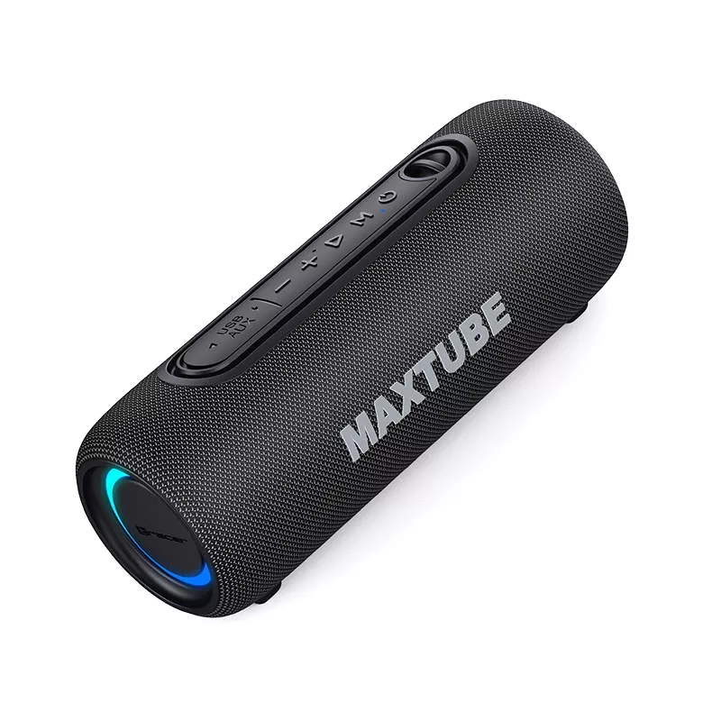 Skaļruņi TRACER MaxTube 20W TWS Bluetooth, melns — pārnēsājama bezvadu audio, stereo skaņa