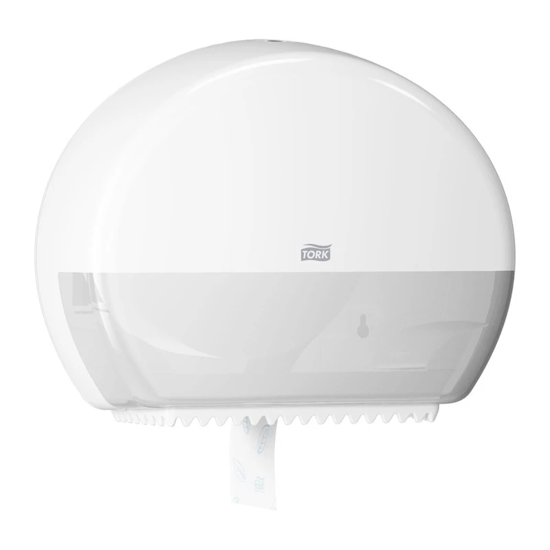 Papīra dvieļu dozators Tork Mini Jumbo Roll 132×345×275 mm, balts, MPN 555000