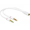 Audio kabelis DeLOCK 65585 0,2 m 2 x 3,5 mm vīrišķais uz 3,5 mm sievišķais balts