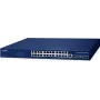 PLANET Layer 3 24-Port 10/100/1000T Pārvaldīts L3 Gigabitu Ethernet (10/100/1000) Power over Ethernet (PoE) Zils (GS-6311-24T4X)
