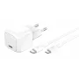 30W USB-C lādētājs Belkin WCA008KQ1MWH-B5 PD PPS, kompakts strāvas adapteris tālruņiem un planšetdatoriem