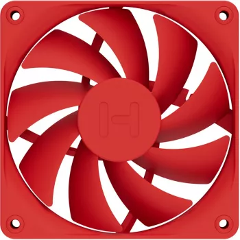 Datora dzesēšanas ventilators HYTE FA12-RR-4 120 mm, 1500 RPM, 72 m³/h, 1,6 mmH2O, šķidruma dinamiskais gultnis, sarkans, 4 gab. iepakojumā