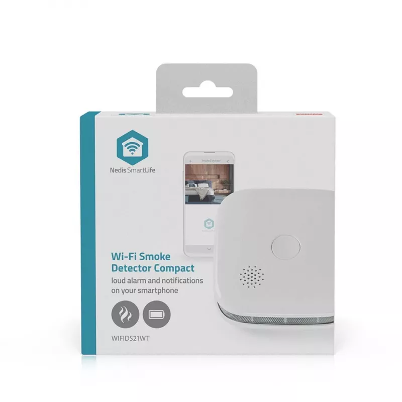 Dūmu detektors Nedis WIFIDS21WT viedais Wi‑Fi dūmu sensors mājas drošībai