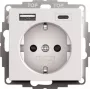 gira SCHUKO USB barošanas bloks 2x System 55 modelis 245927, SCHUKO kontaktligzda ar integrētu USB uzlādi