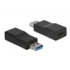 Savienotāju adapteris DeLOCK 65696 USB 3.1 Gen 2 Type-A uz Type-C, melns
