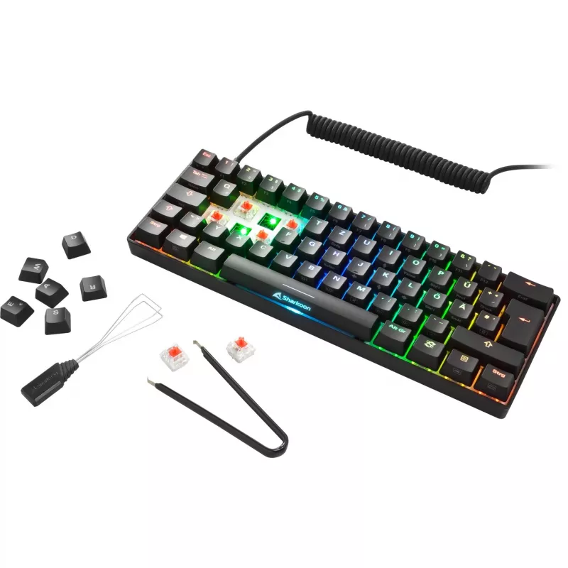 SKILLER SGK50 S4, spēļu tastatūra melna, DE izkārtojums, Kailh Red