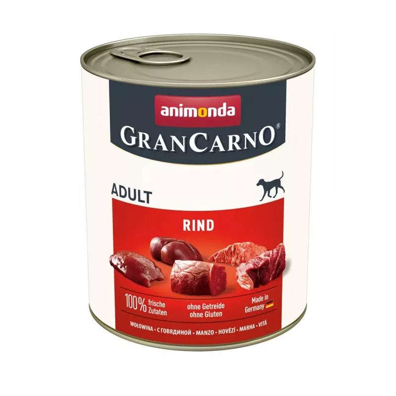 Mitrā suņu barība Animonda GranCarno Oriģināls Beef Adult — 400 g bundža, bez lipekļa, bez cukura, liellopu gaļa