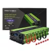 Qoltec Monolith sprieguma pārveidotājs | Akumulatora uzlāde | UPS | 2000W | 4000W | 12V uz 230V | Tīrs sinusoidāls | LCD melns-zaļš
