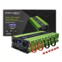 Qoltec Monolith sprieguma pārveidotājs | Akumulatora uzlāde | UPS | 2000W | 4000W | 12V uz 230V | Tīrs sinusoidāls | LCD melns-zaļš