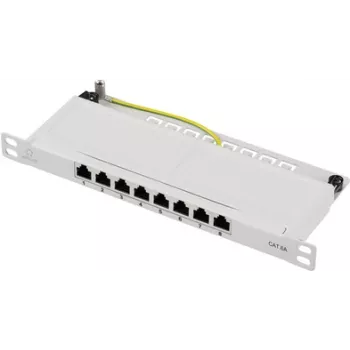 Renkforce RF-4996630 8 portu ielāpu panelis 254 mm (10) CAT 6a 0.5 HE pelēks (RF-4996630)