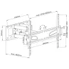 Maclean MC-723 B - sienas stiprinājums ekrānam 37-70, 600x400 VESA, līdz 40 kg, melnā krāsā