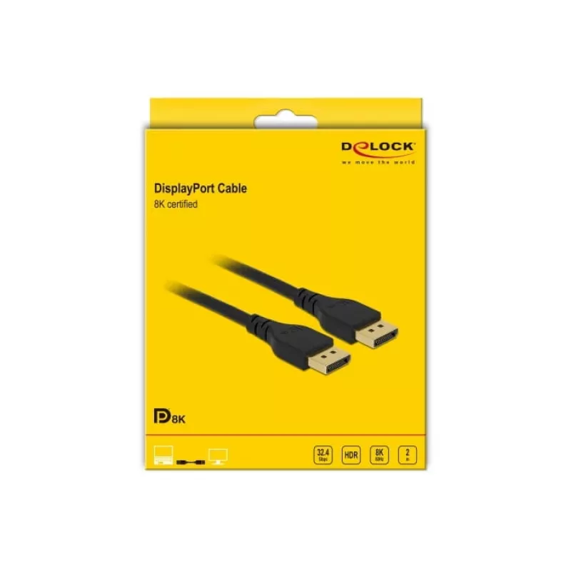DisplayPort kabelis DeLOCK 85910 8K 60 Hz 2 m