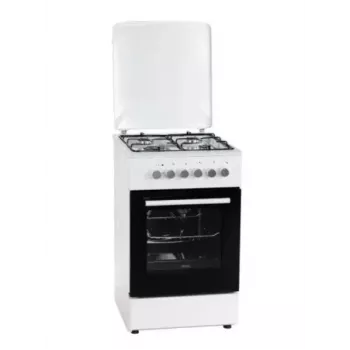 Elektriskā-gāzes plīts MPM MPM-56-KGM-04, 4 degļi, 56 cm, elektriskā krāsns, melna