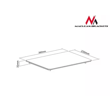 Plaukta piederums MACLEAN MC-629 — staba skavas TV/DVD plaukts, 360×250 mm, maksimālā slodze 8 kg