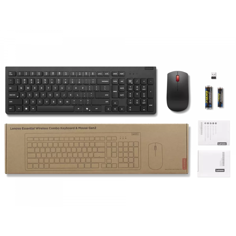 Lenovo bezvadu tastatūra un pele melnā krāsā
