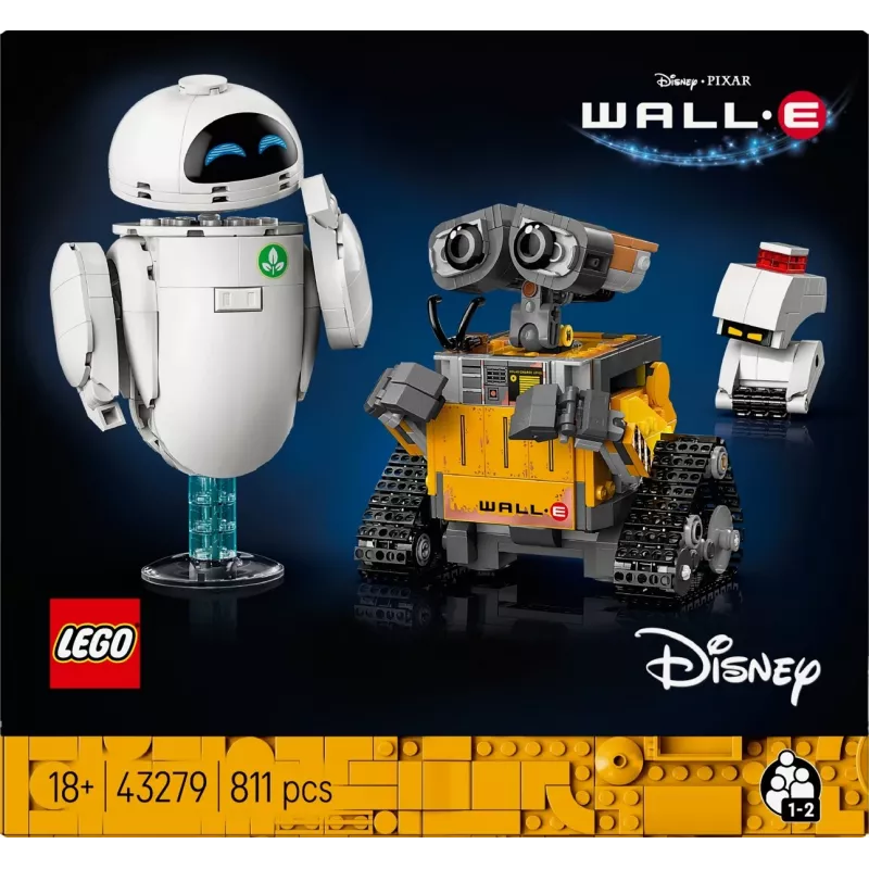LEGO konstruktors Disney Pixar WALL·E un EVE 43279 — 811 gab., 130 mm augstums, 18+
