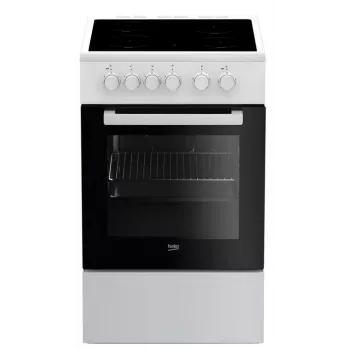 Beko FSS57000GW brīvi stāvoša plīts, elektriskā, keramikas plīts virsma, melna, balta