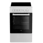 Beko FSS57000GW brīvi stāvoša plīts, elektriskā, keramikas plīts virsma, melna, balta
