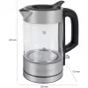 ProfiCook PC-WKS 1229 G elektriskā tējkanna 1 L 1600 W Nerūsējošais tērauds, Caurspīdīga