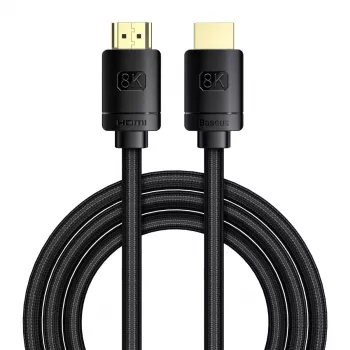 Baseus High Definition Series HDMI 2.1 kabelis, 8K 60Hz, 3D, HDR, 48Gbps, 2m (melns)