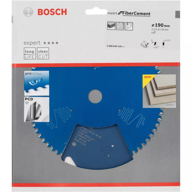 Apļveida zāģa asmens Expert šķiedrcementam 190 mm 4T urbums 20 mm rokas ripzāģiem