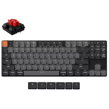 Mehāniskā tastatūra Keychron K1 80% QWERTY angļu, USB + Bluetooth, LED fona apgaismojums, pelēka