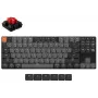Mehāniskā tastatūra Keychron K1 80% QWERTY angļu, USB + Bluetooth, LED fona apgaismojums, pelēka